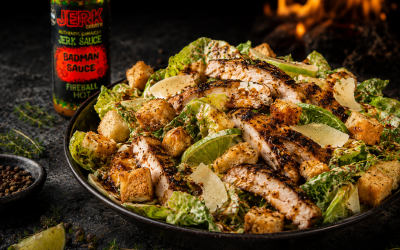 Fireball Jerk Chicken Caesar Salad