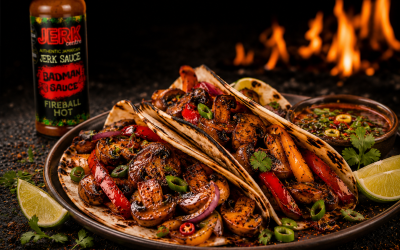 Jerk Mushroom & Pepper Fajitas