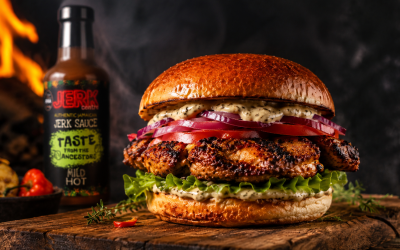 Jerk chicken burger